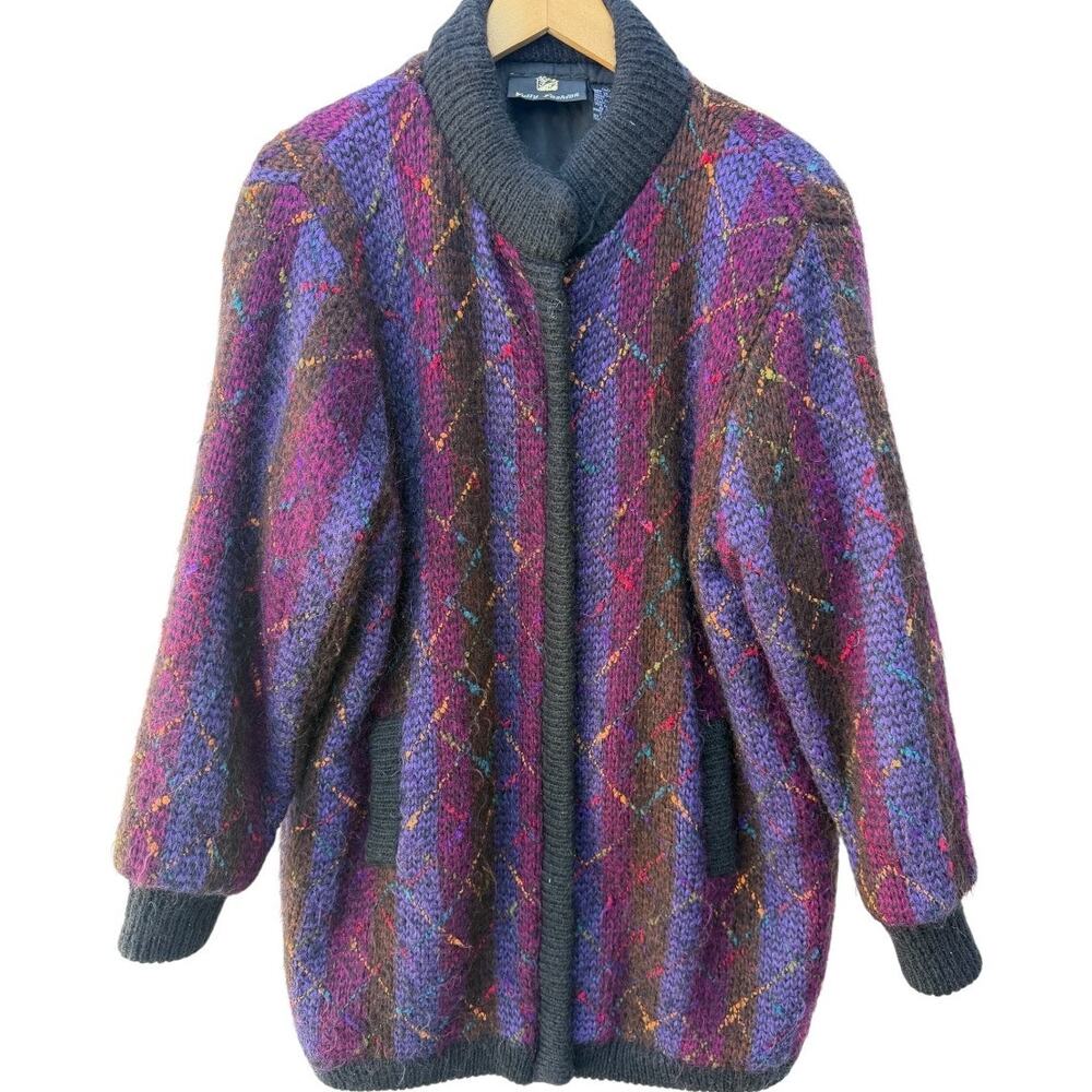 Mohair Argyle Cardigan Medium